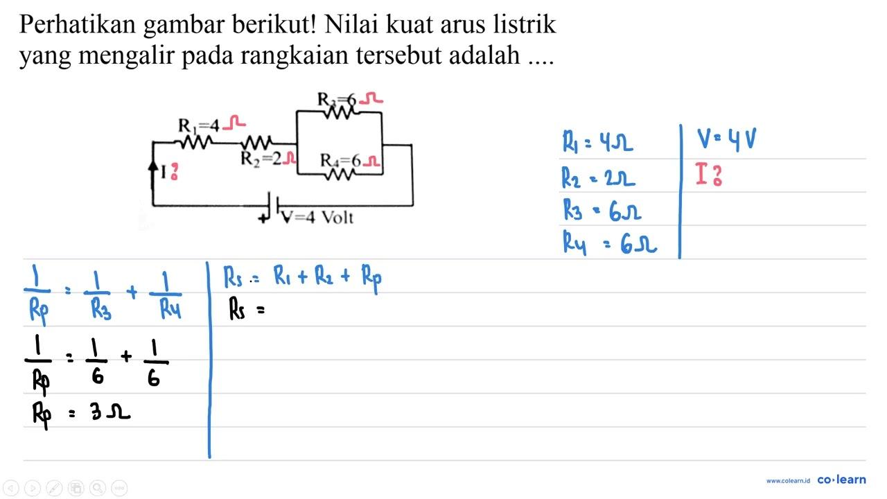 Perhatikan gambar berikut! Nilai kuat arus listrik yang