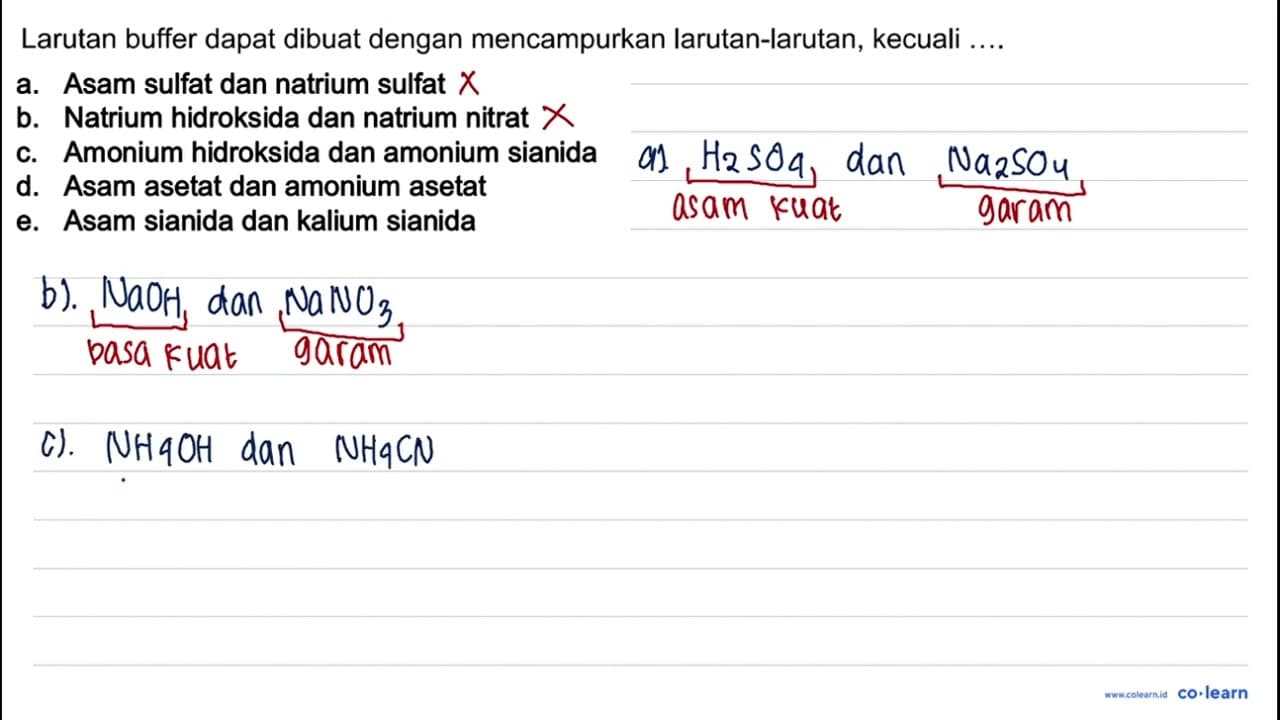 Larutan buffer dapat dibuat dengan mencampurkan