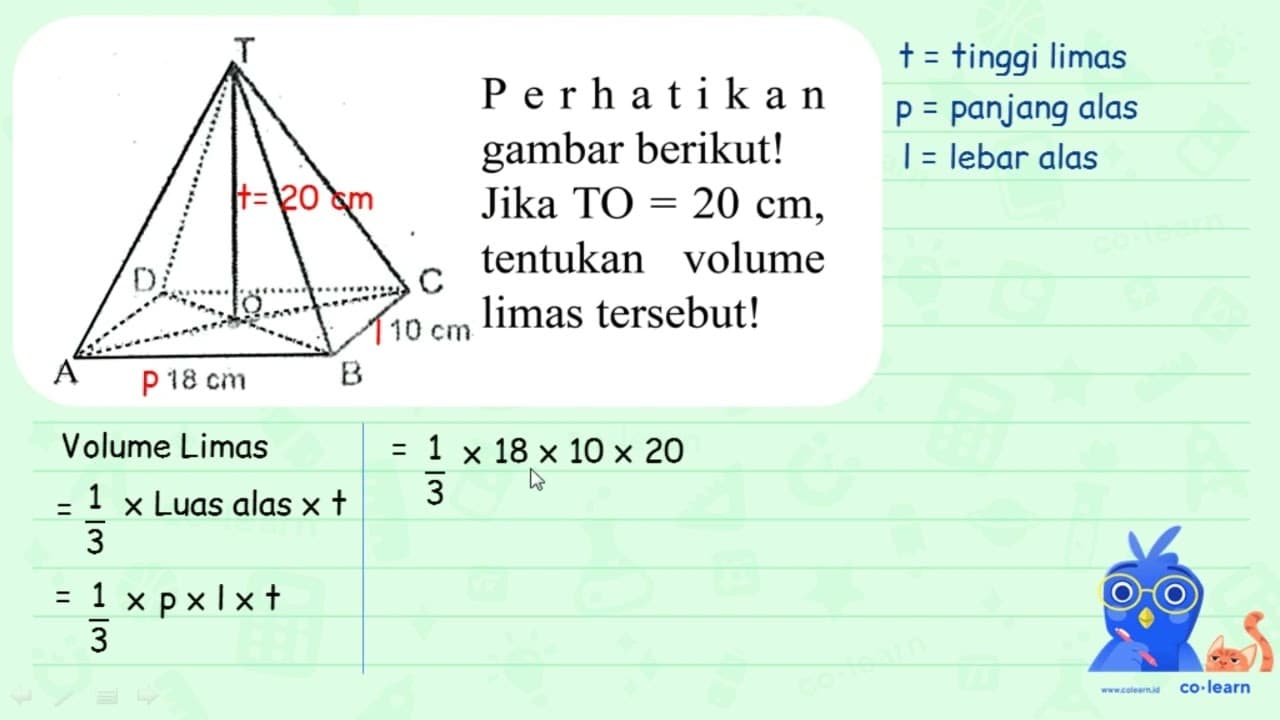 kg e (rhat) (i) (k) a (n) gambar berikut! Jika TO =20 cm ,