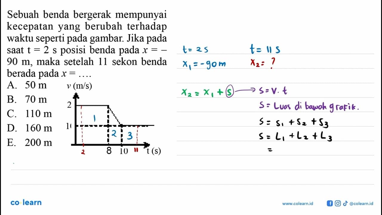 Sebuah benda bergerak mempunyai kecepatan yang berubah