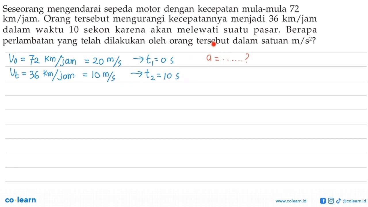 Seseorang mengendarai sepeda motor dengan kecepatan