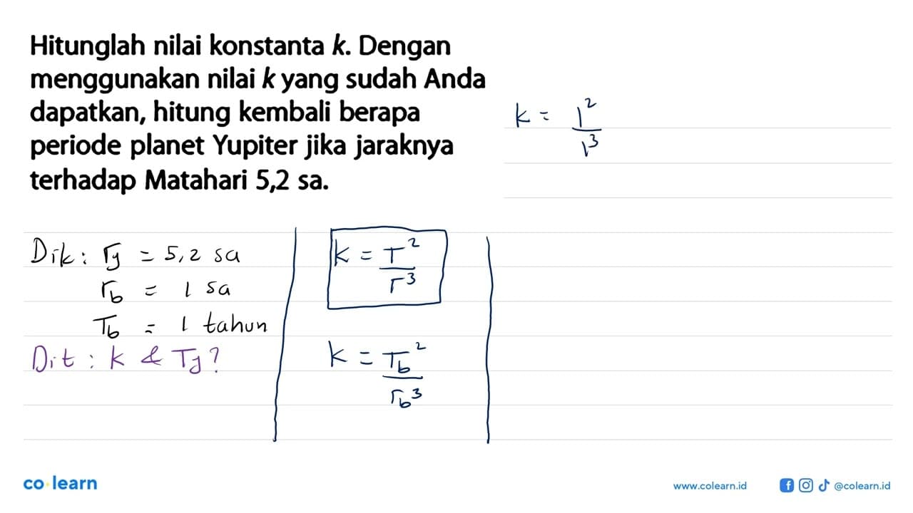 Hitunglah nilai konstanta k. Dengan menggunakan nilai k