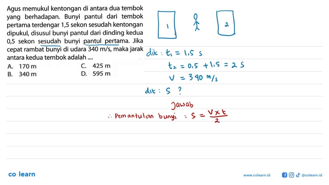 Agus memukul kentongan di antara dua tembok yang