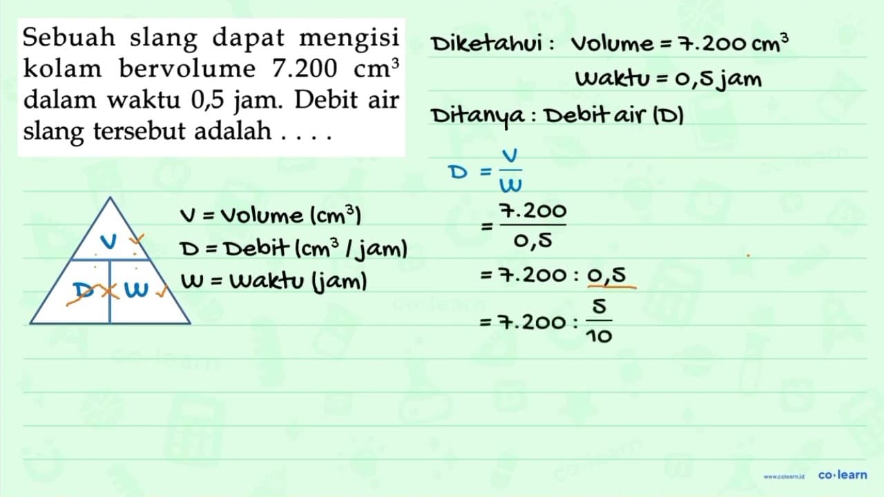 slang dapat mengisi Sebuah kolam bervolume 200 7 cm3 0,5