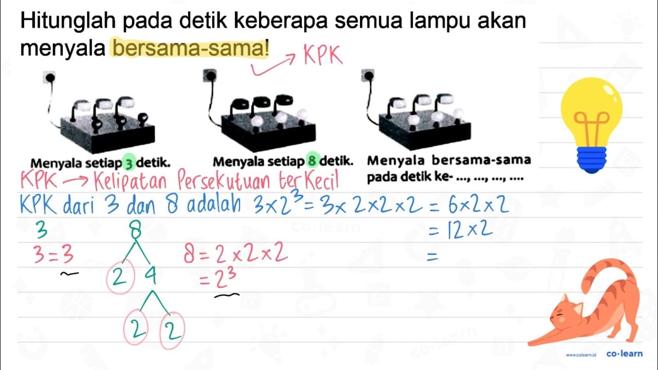 Hitunglah pada detik keberapa semua lampu akan menyala