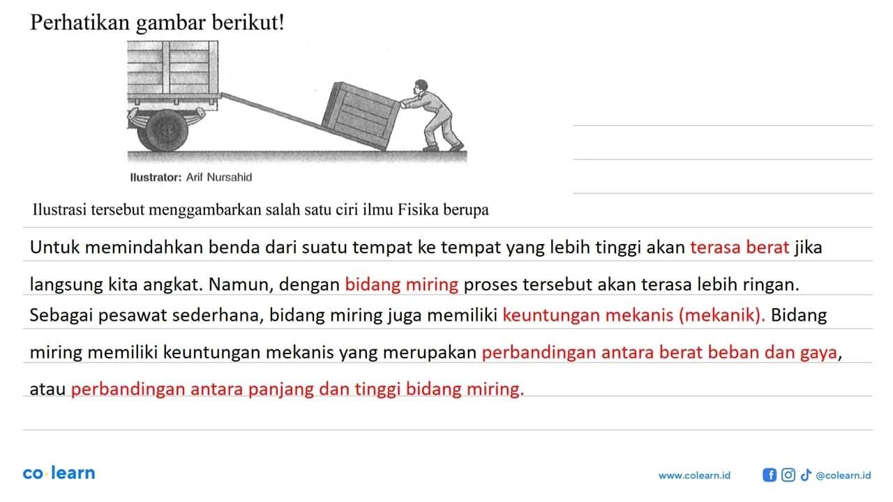 Perhatikan gambar berikut! (seseorang yang memindahkan