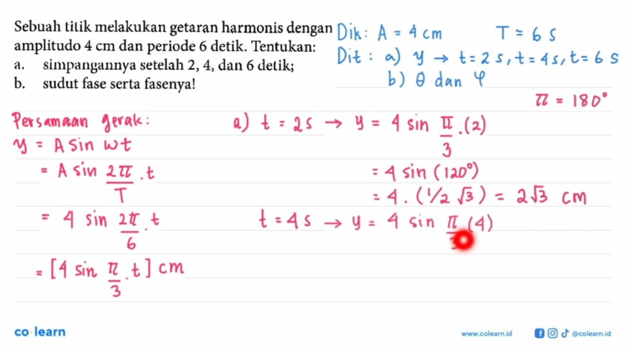 Sebuah titik melakukan getaran harmonis dengan amplitudo 4