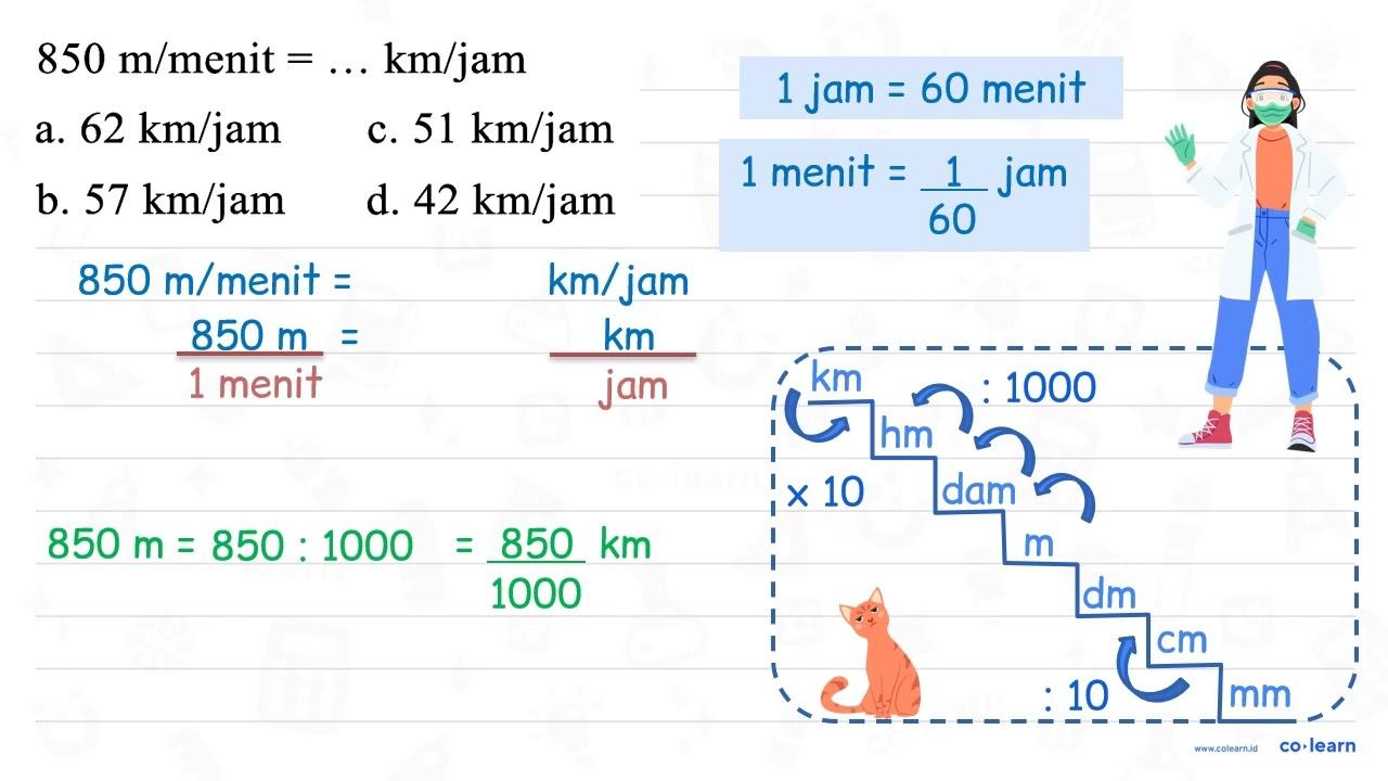 850 m/menit=... km/jam