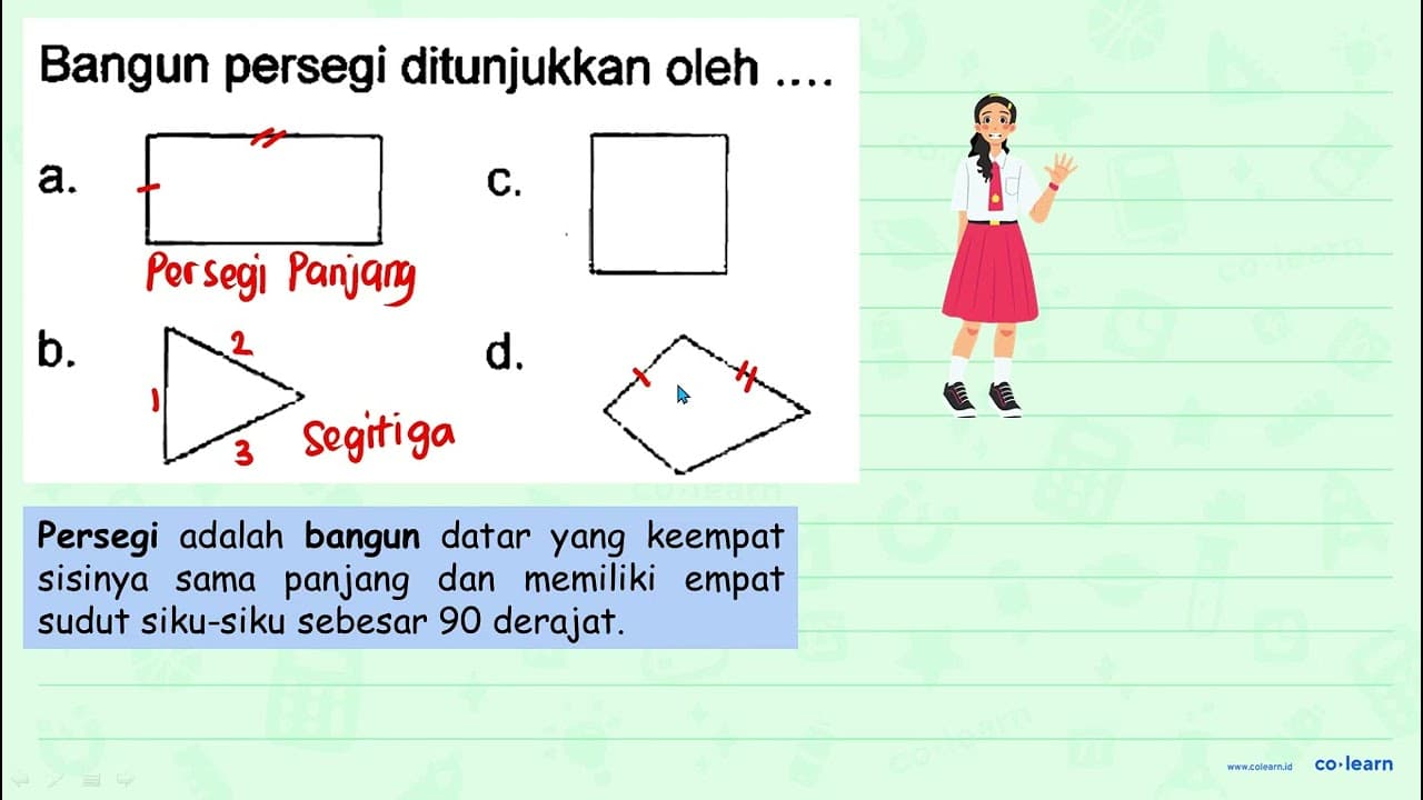 Bangun persegi ditunjukkan oleh a. C. b. C1CC1 d.