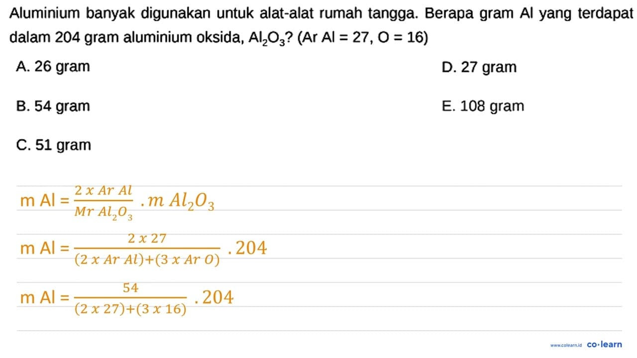 Aluminium banyak digunakan untuk alat-alat rumah tangga.