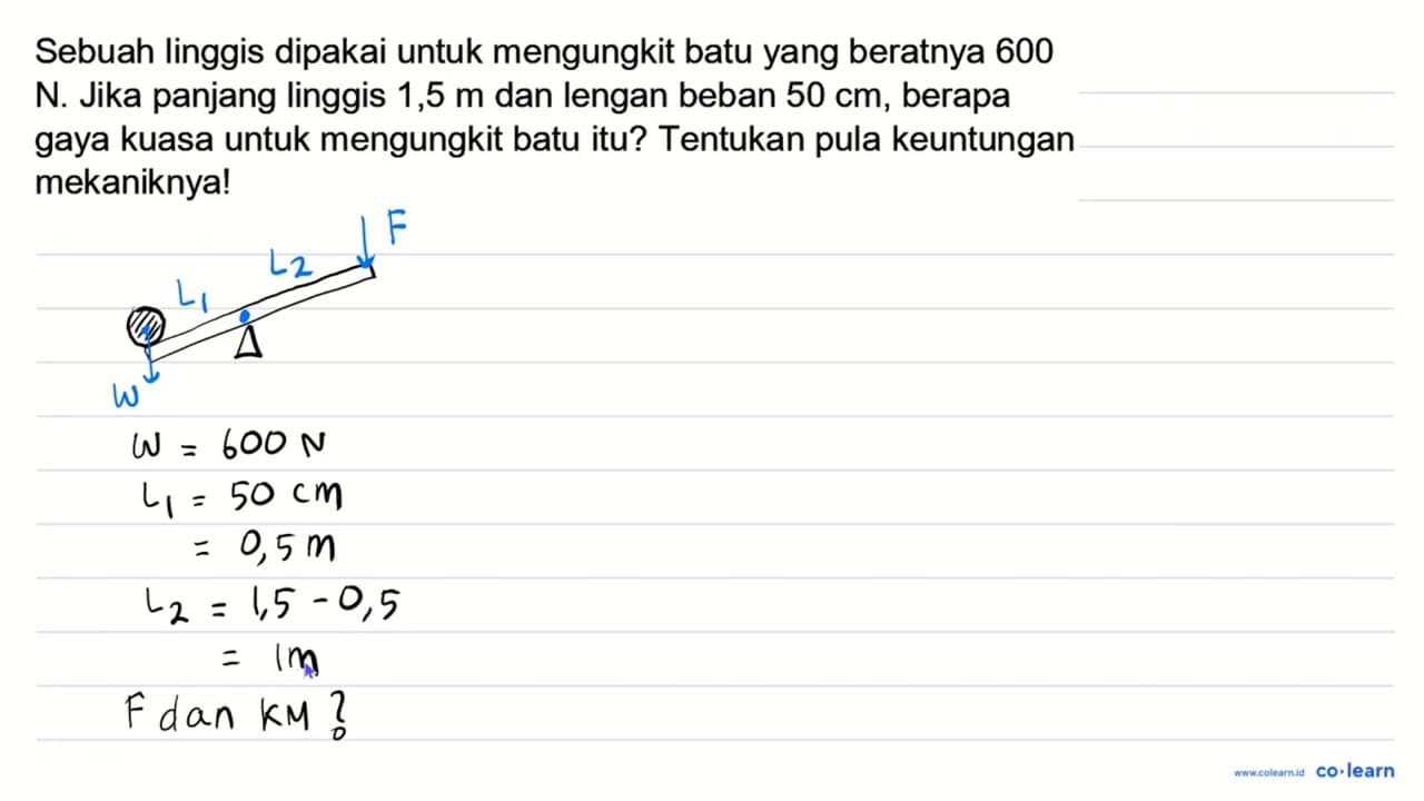 Sebuah linggis dipakai untuk mengungkit batu yang beratnya