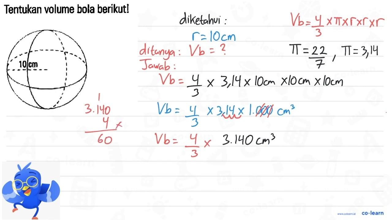 Tentukan volume bola berikut!