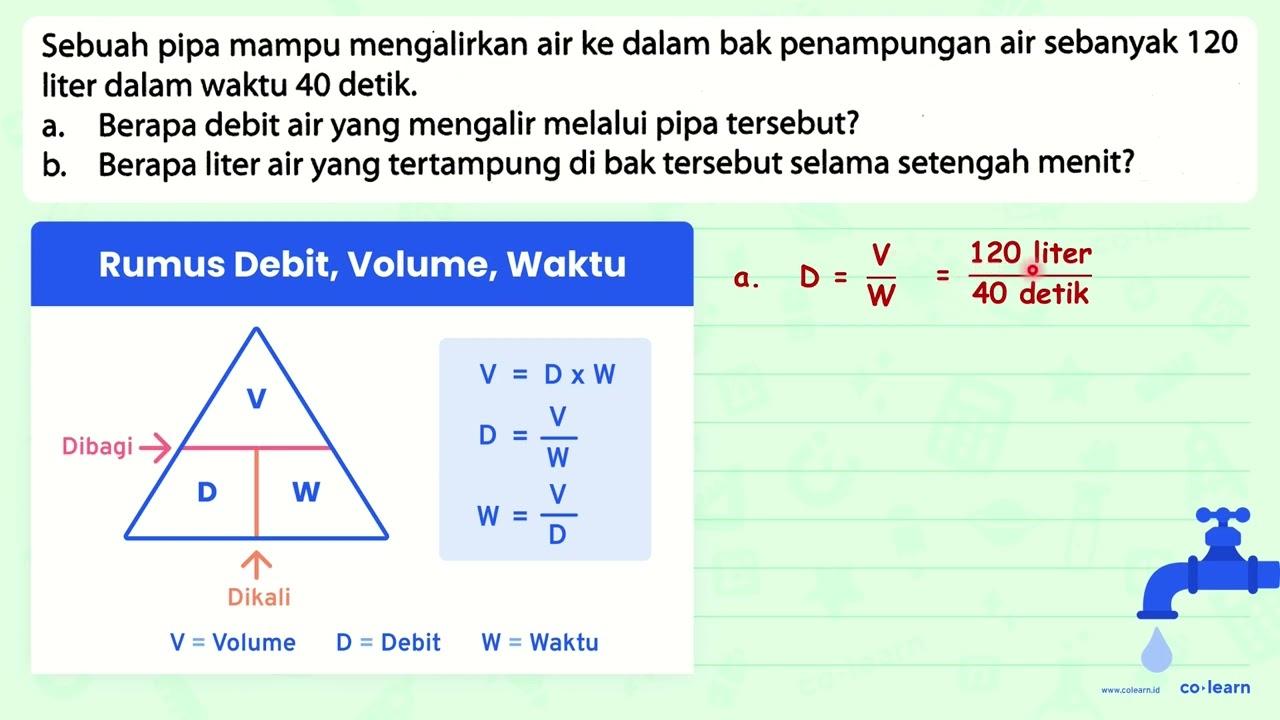 Sebuah pipa mampu mengalirkan air ke dalam bak penampungan