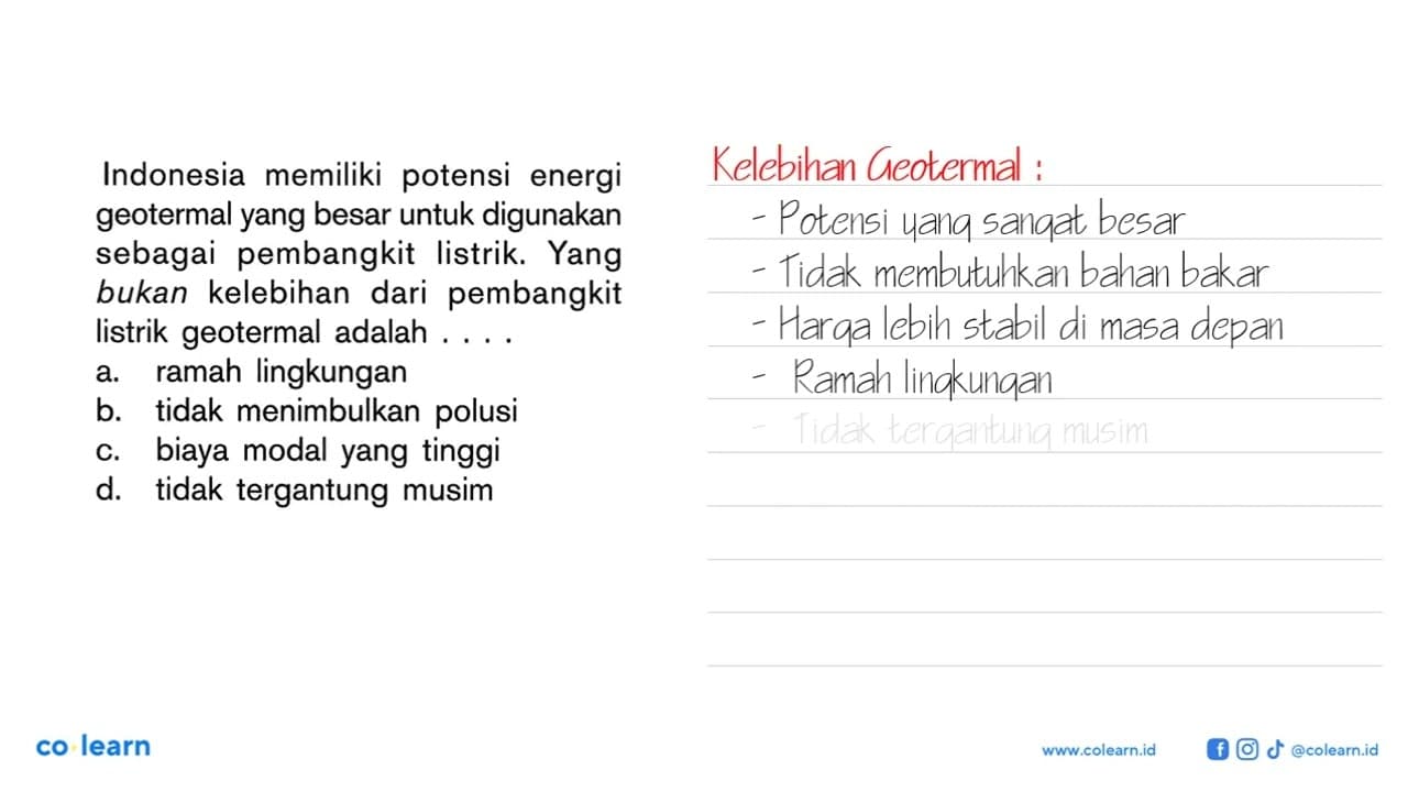 Indonesia memiliki potensi energi geotermal yang besar