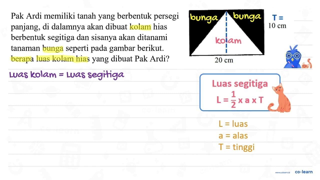 Pak Ardi memiliki tanah yang berbentuk persegi panjang, di