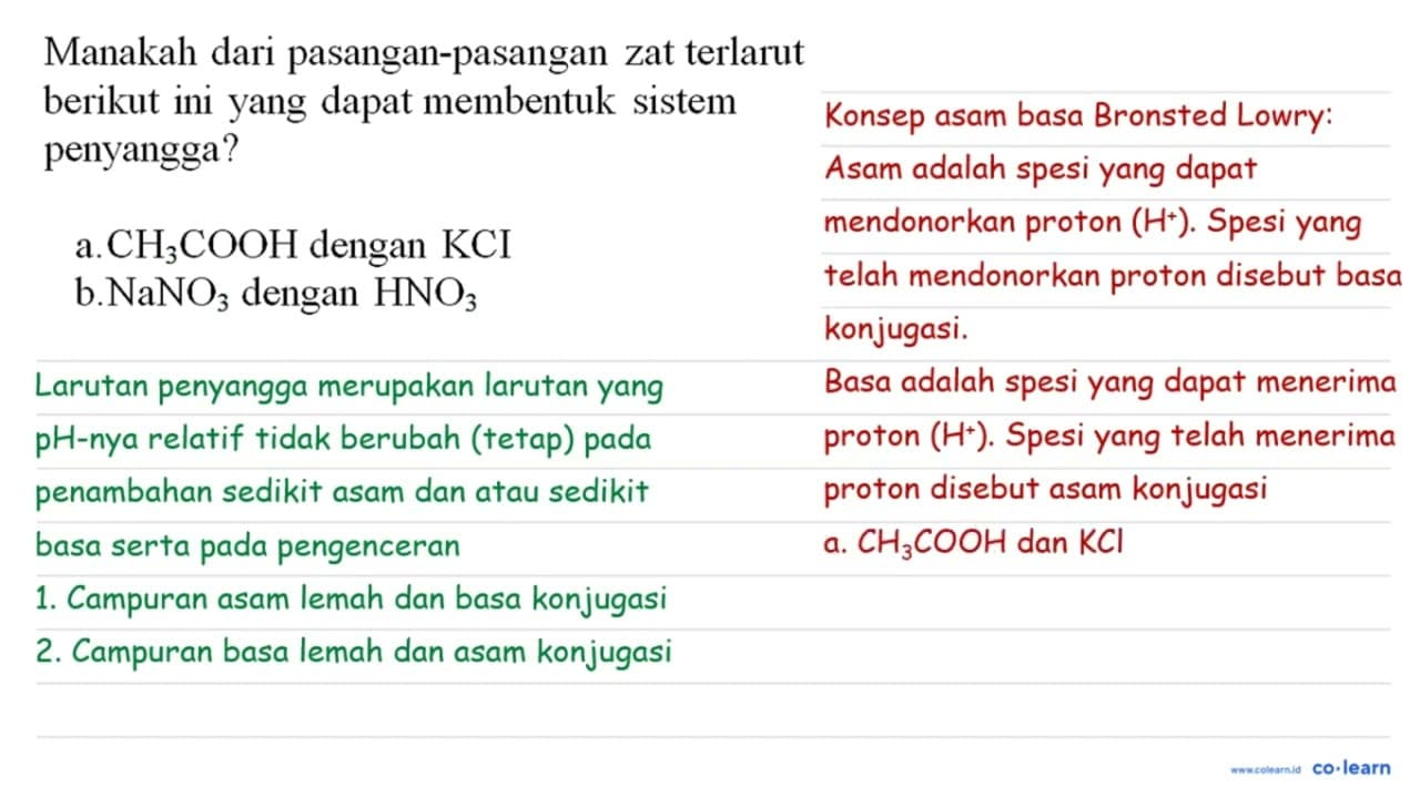 Manakah dari pasangan-pasangan zat terlarut berikut ini