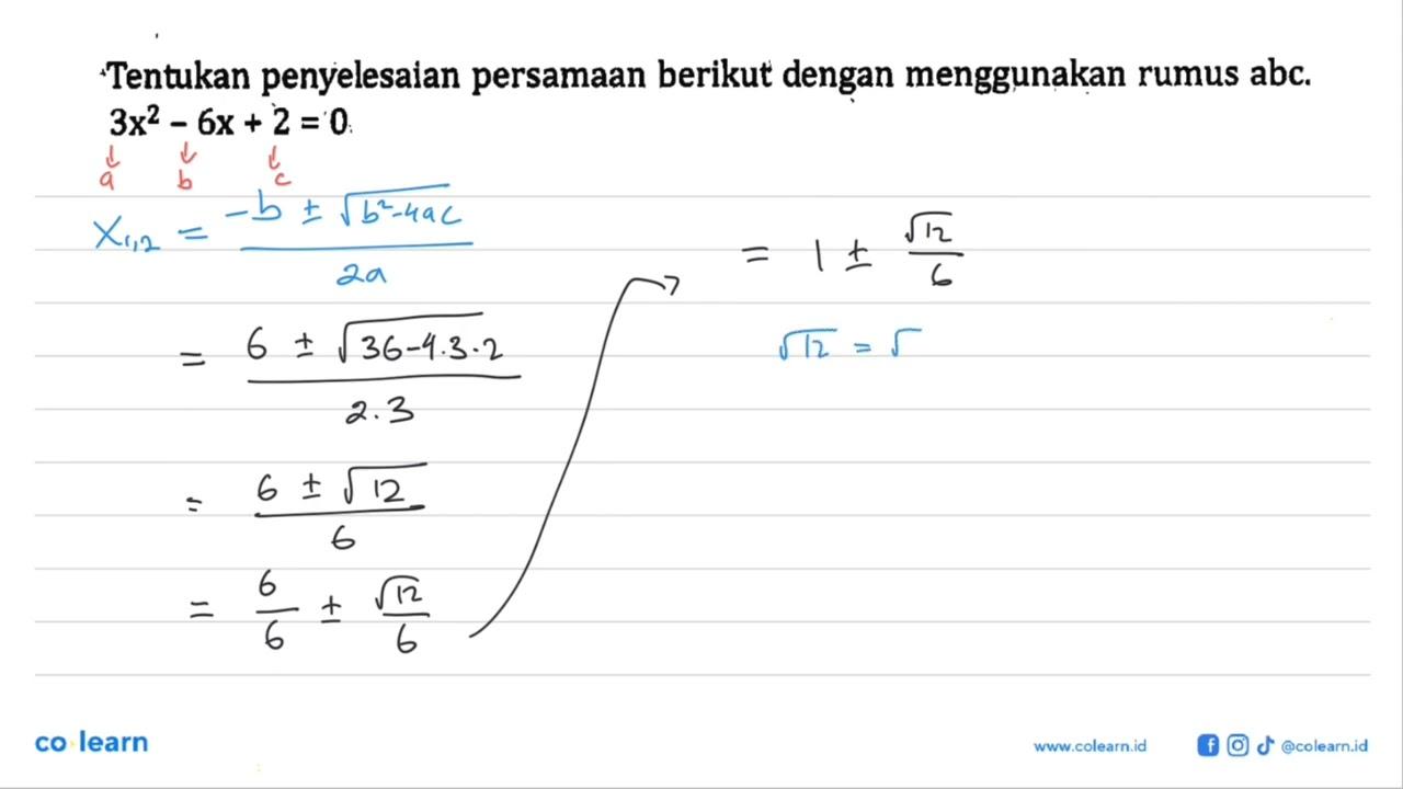 Tentukan penyelesalan persamaan berikut dengan menggunakan