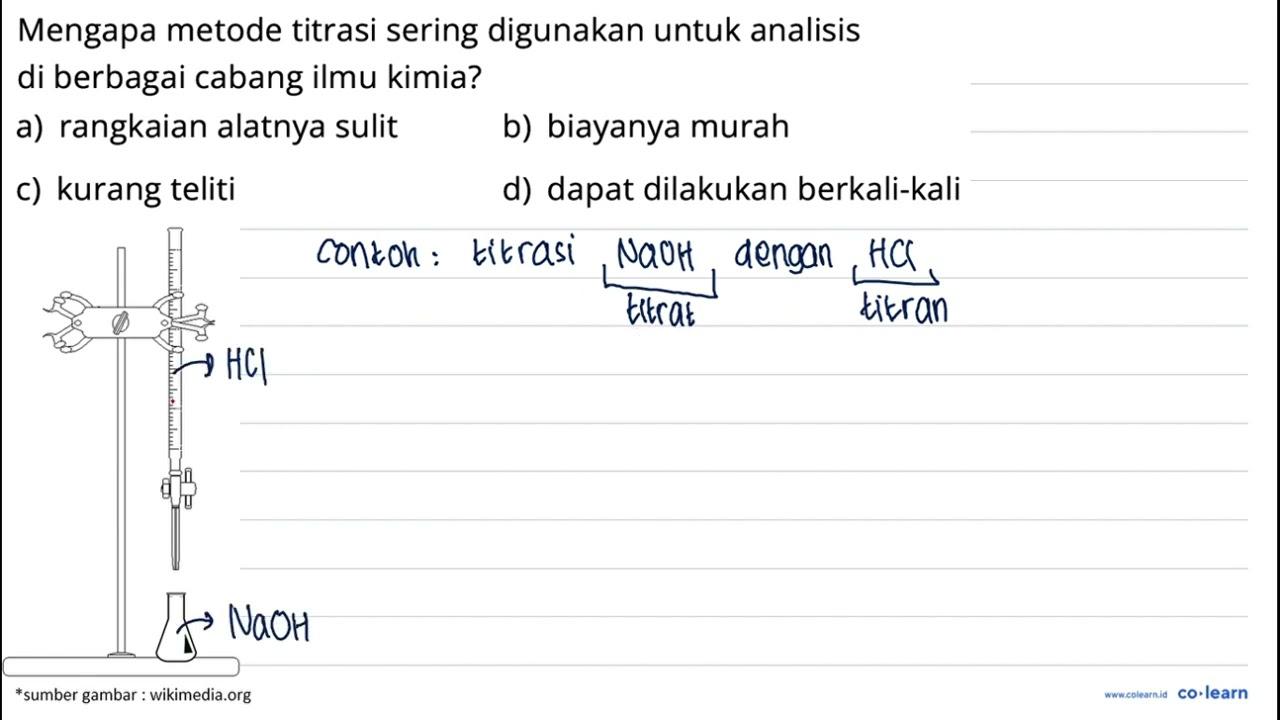 Mengapa metode titrasi sering digunakan untuk analisis di