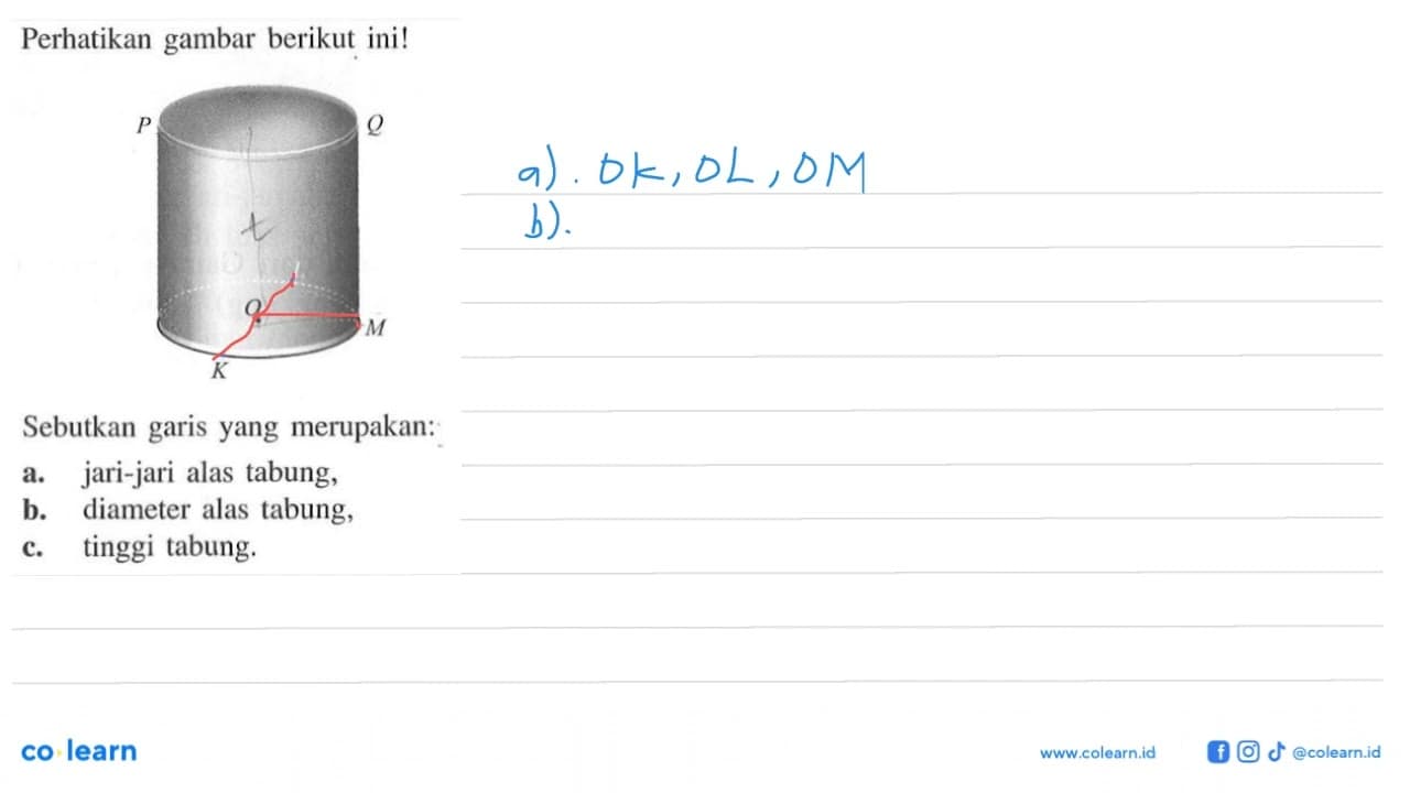 Perhatikan gambar berikut ini! Sebutkan garis yang