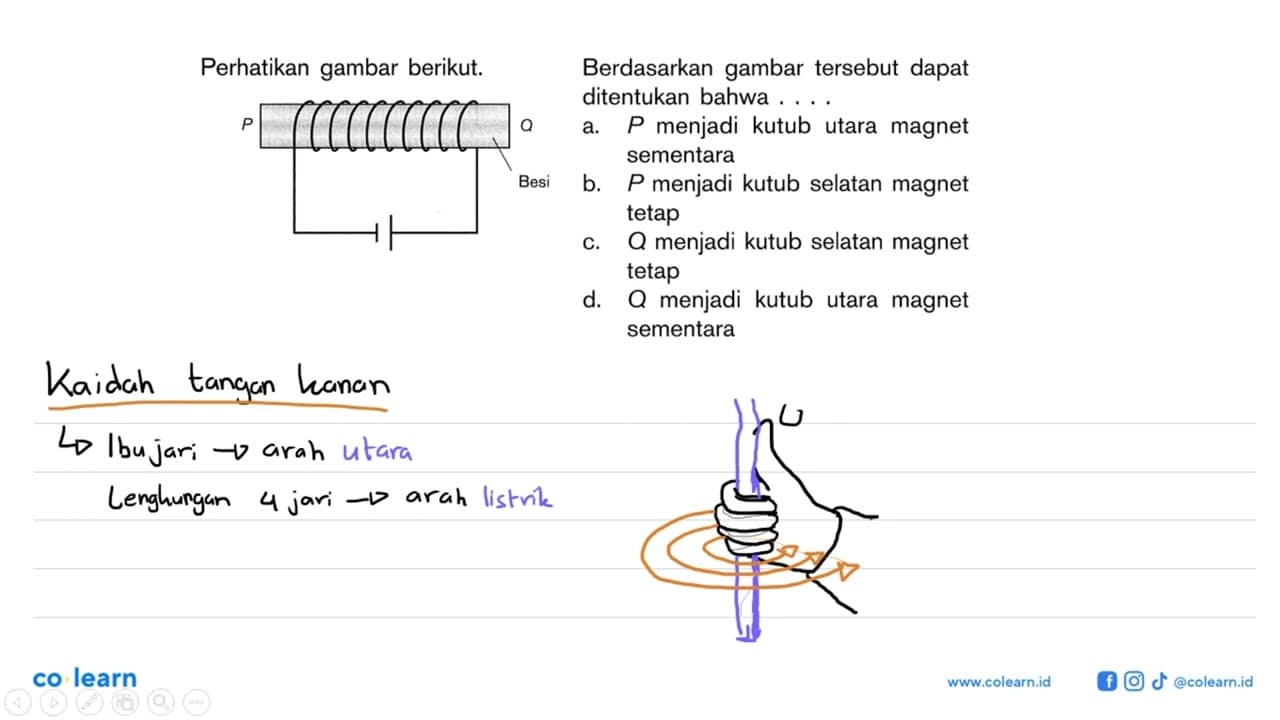 Perhatikan gambar berikut.P Q, BesiBerdasarkan gambar