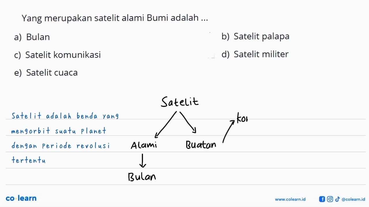 Yang merupakan satelit alami Bumi adalah ...