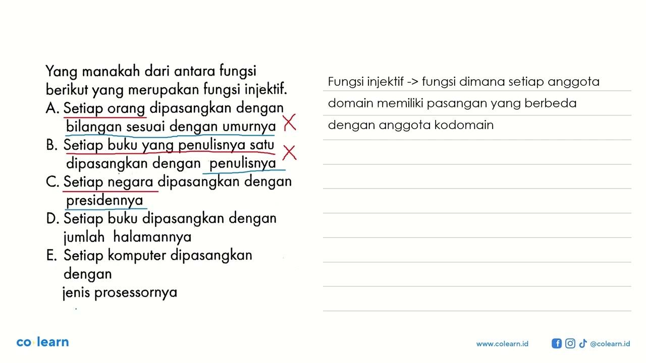 Yang manakah dari antara fungsi berikut yang merupakan