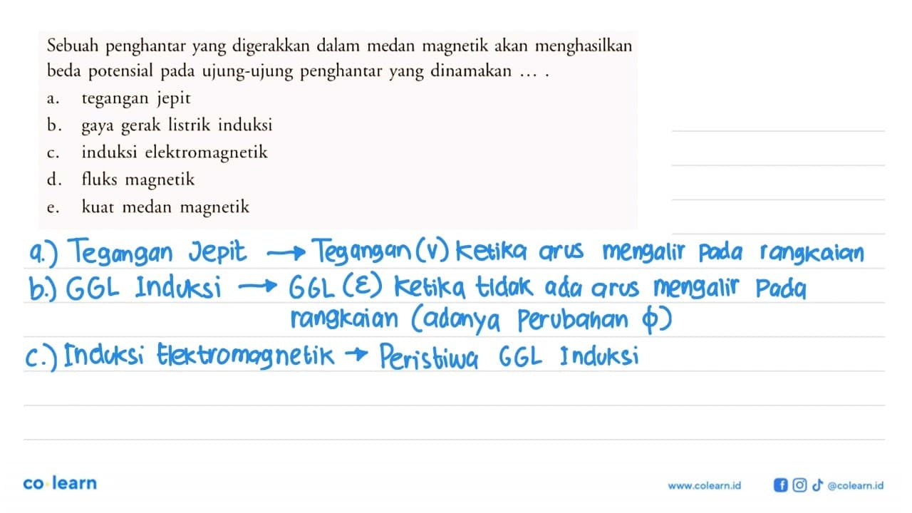 Sebuah penghantar yang digerakkan dalam medan magnetik akan