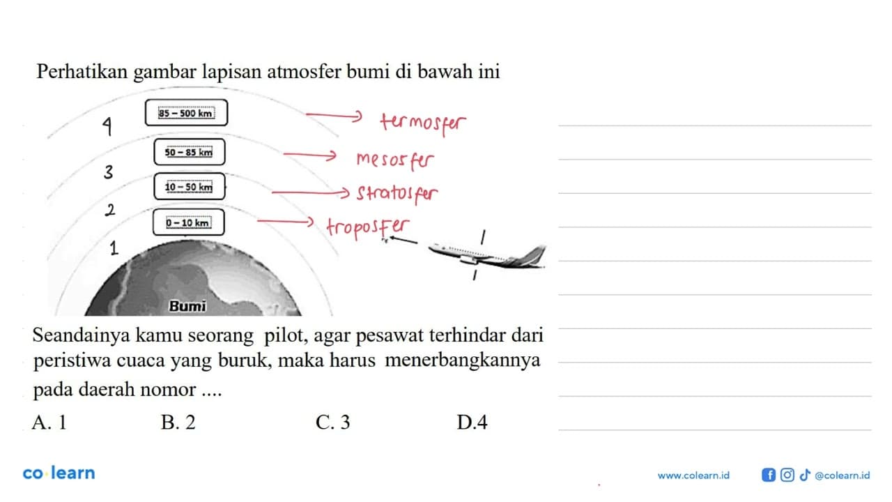 Perhatikan gambar lapisan atmosfer bumi di bawah ini 85 -