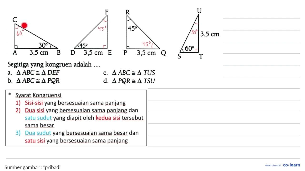 A B C 3,5 cm 30 D E F 3,5 cm 45 P Q R 3,5 cm 45 S T U 3,5