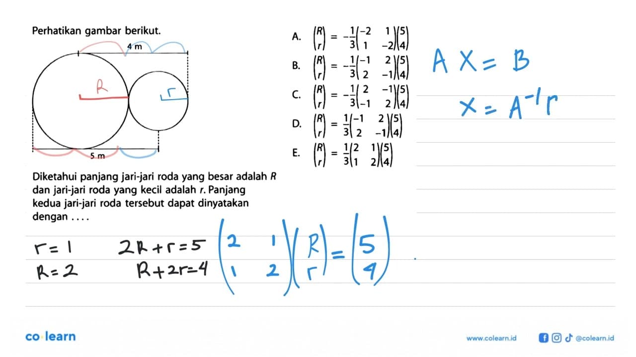 Perhatikan gambar berikut. Diketahui panjang jari-jari roda