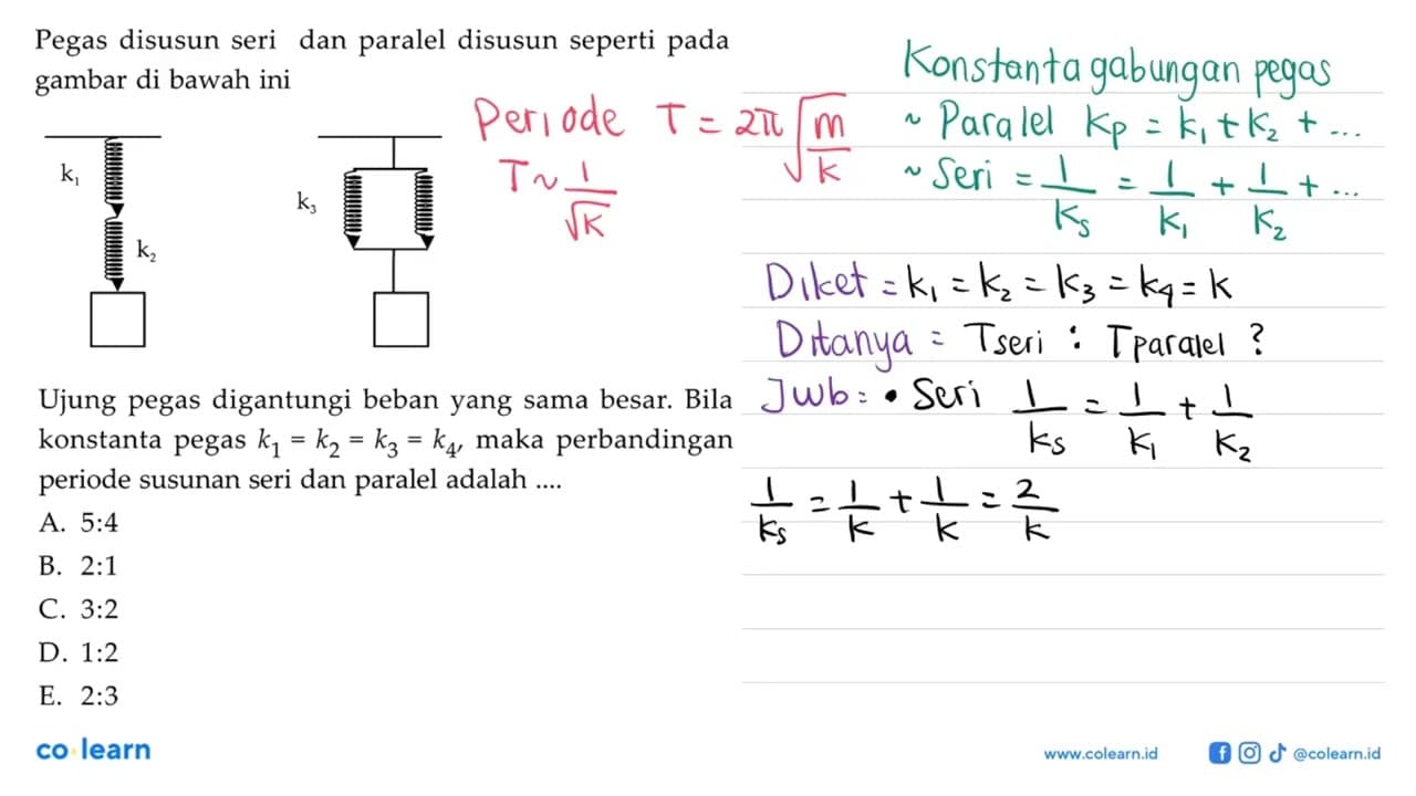 Pegas disusun seri dan paralel disusun seperti pada gambar