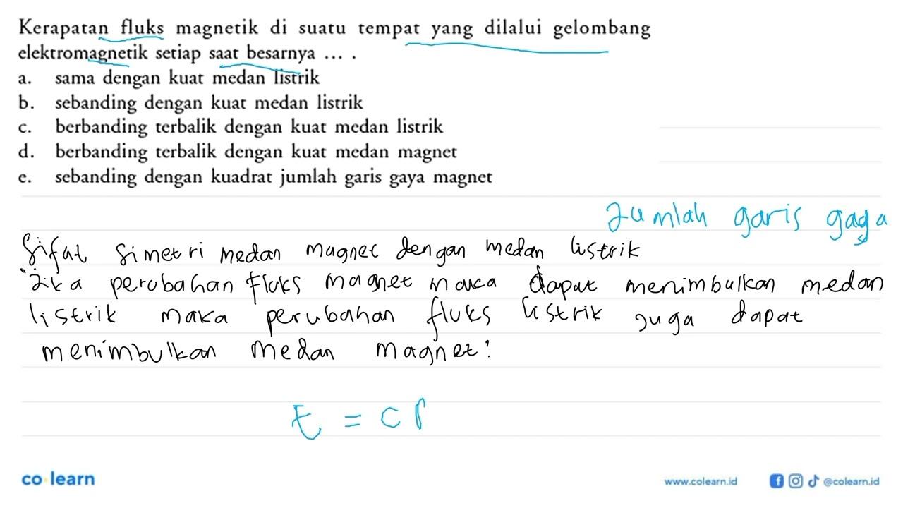 Kerapatan fluks magnetik di suatu tempat yang dilalui