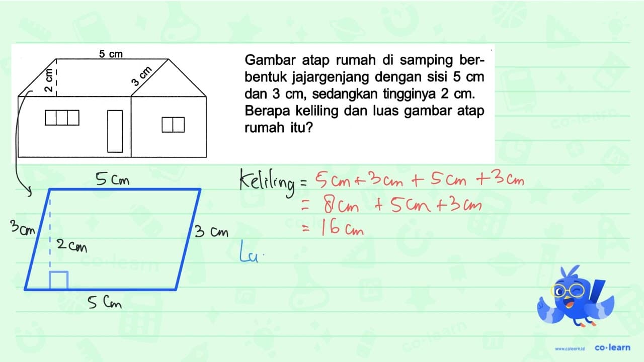 Gambar atap rumah di samping berbentuk jajargenjang dengan