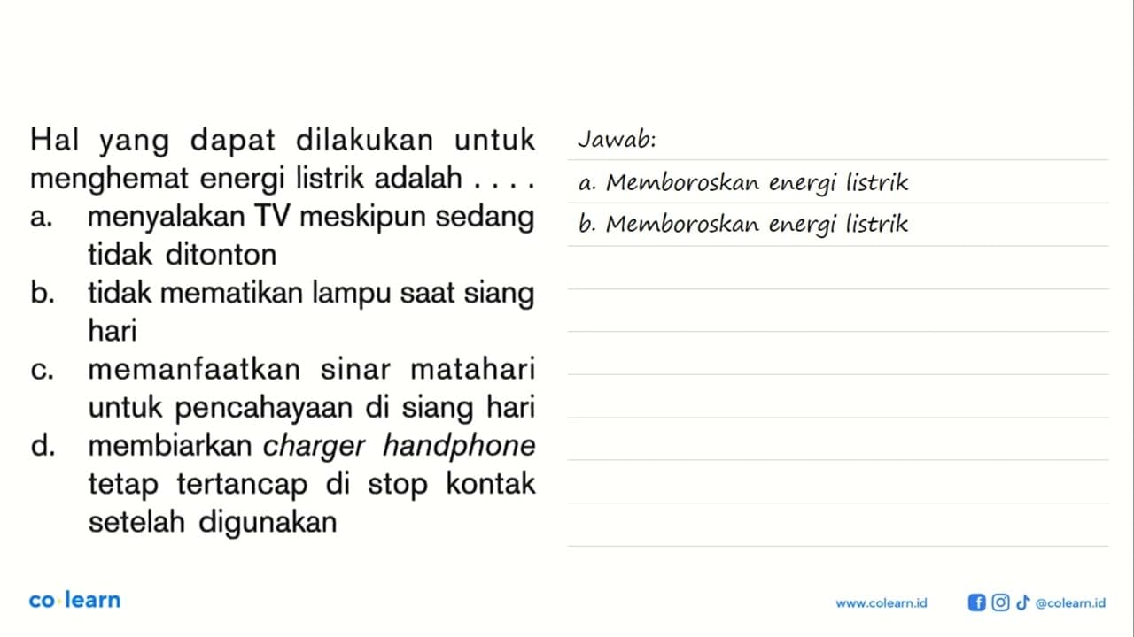 Hal yang dapat dilakukan untuk menghemat energi listrik