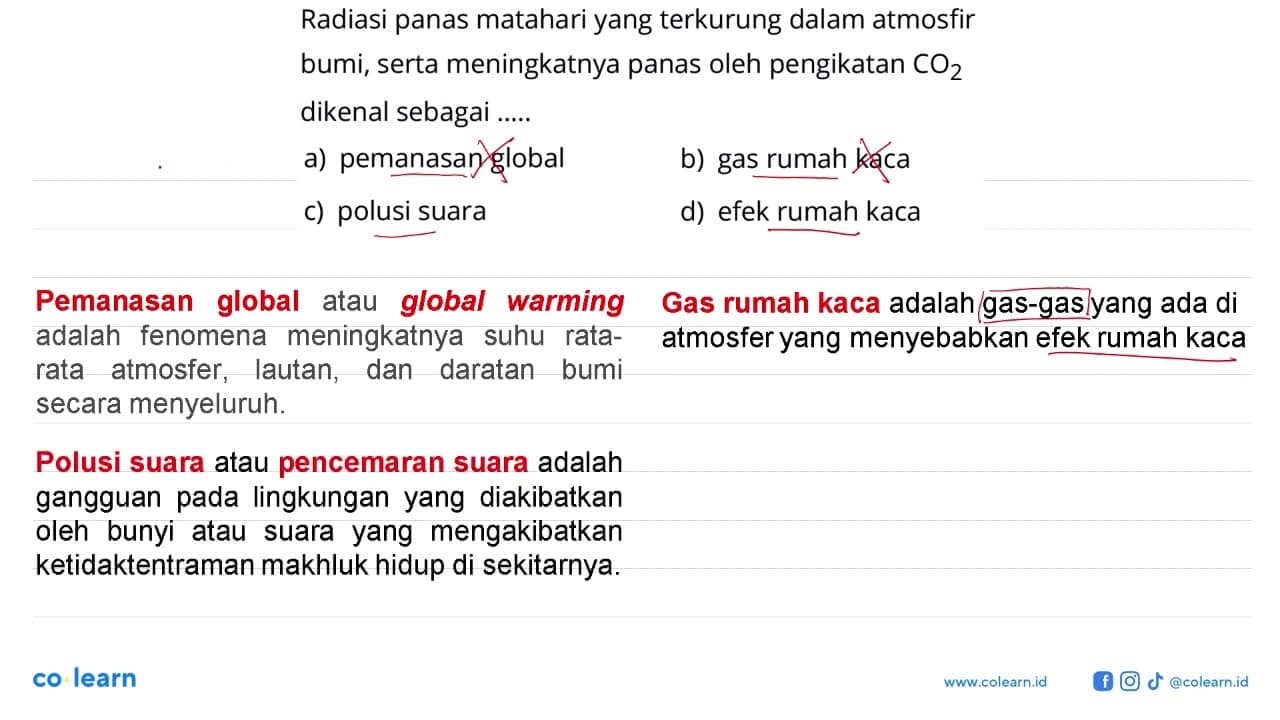 Radiasi panas matahari yang terkurung dalam atmosfir bumi,