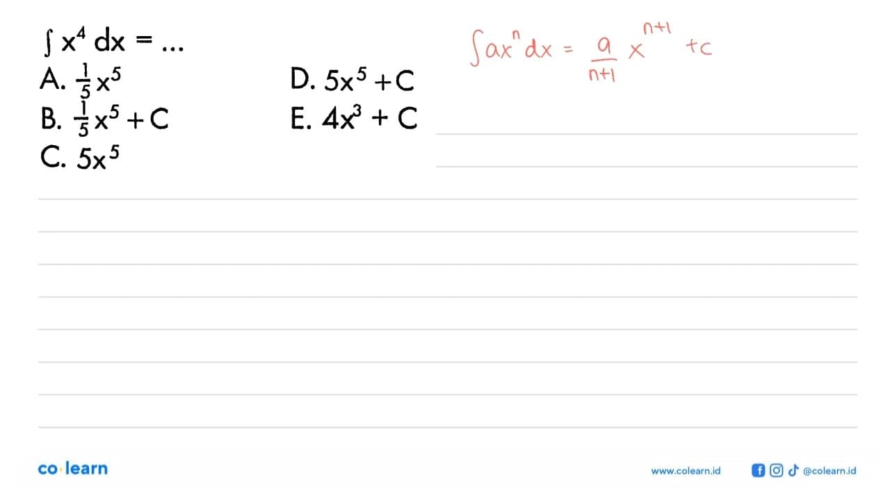 integral x^4 dx=...