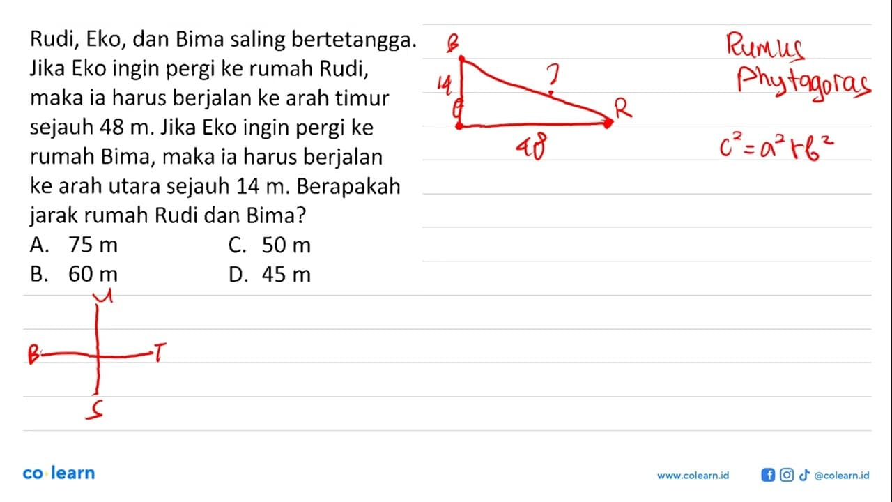 Rudi, Eko, dan Bima saling bertetangga. Jika Eko ingin