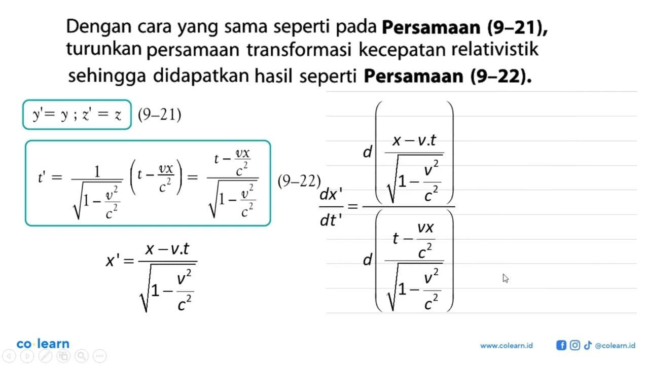 Dengan cara yang sama seperti pada Persamaan (9-21),