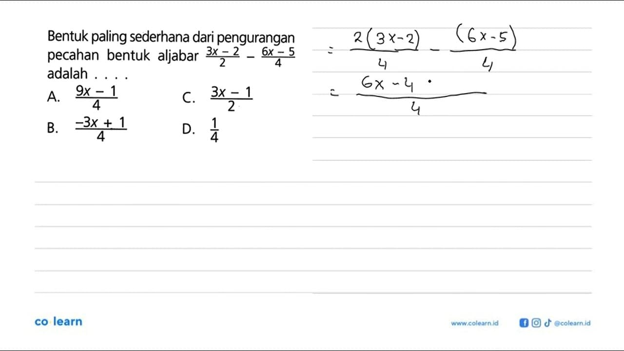 Bentuk paling sederhana dari pengurangan pecahan untuk