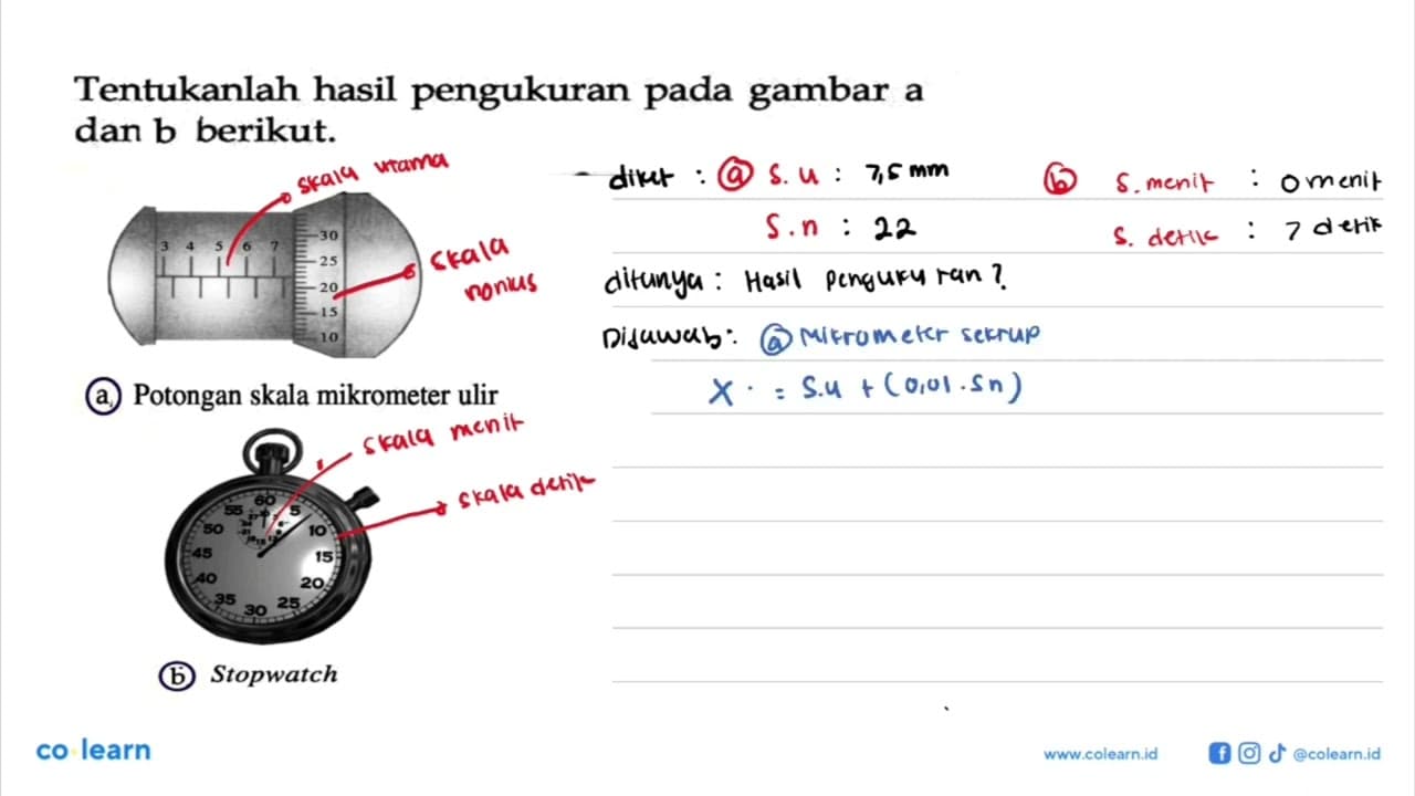 Tentukanlah hasil pengukuran pada gambar a dan b berikut. 3