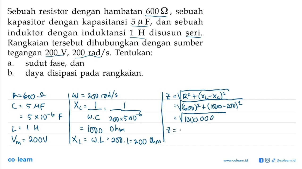 Sebuah resistor dengan hambatan 600 Omega , sebuah