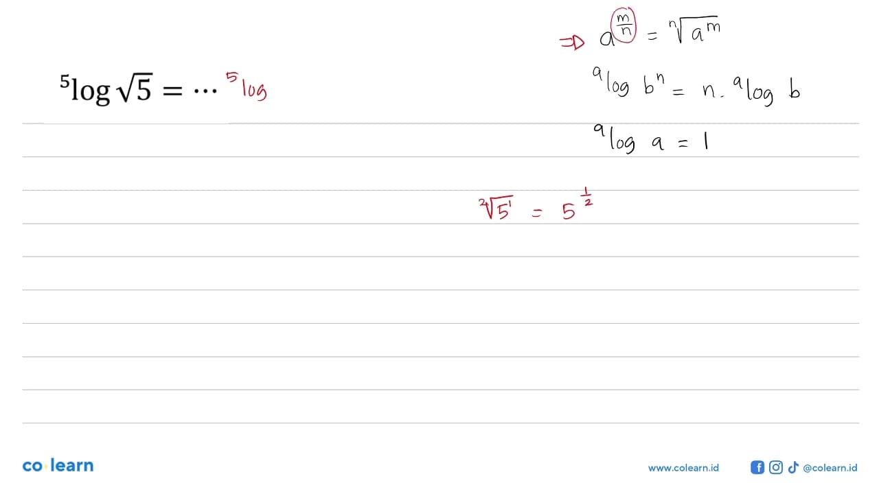 5log(akar(5)) = ...