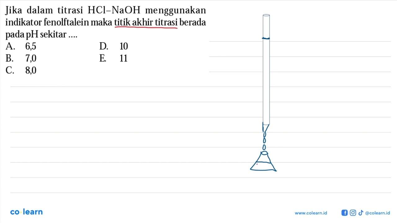 Jika dalam titrasi HCl-NaOH menggunakan indikator