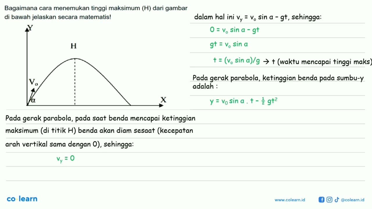 Bagaimana cara menemukan tinggi maksimum (H) dari gambar di