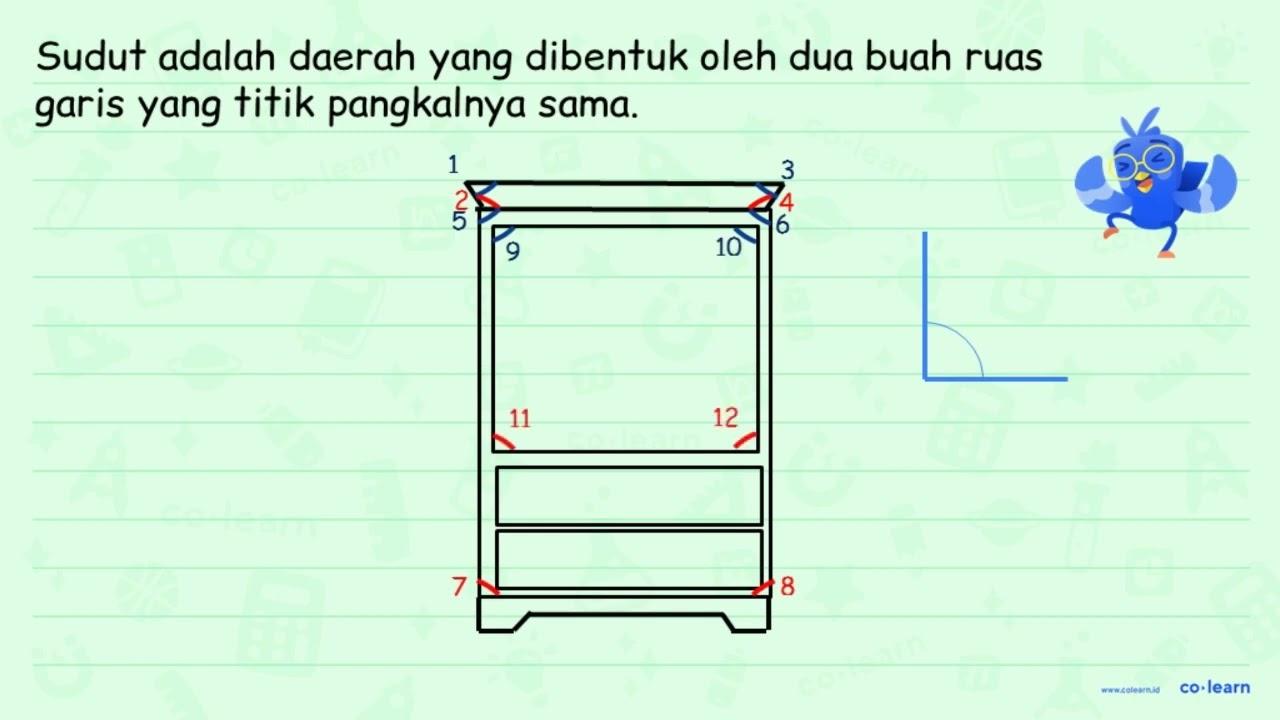 Tama ingin menghitung banyaknya sudut yang terdapat pada