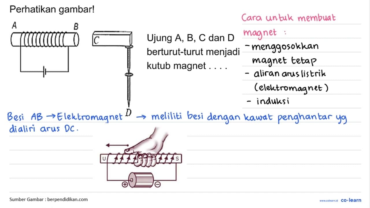 Perhatikan gambar! A B C D Ujung A, B, C dan D