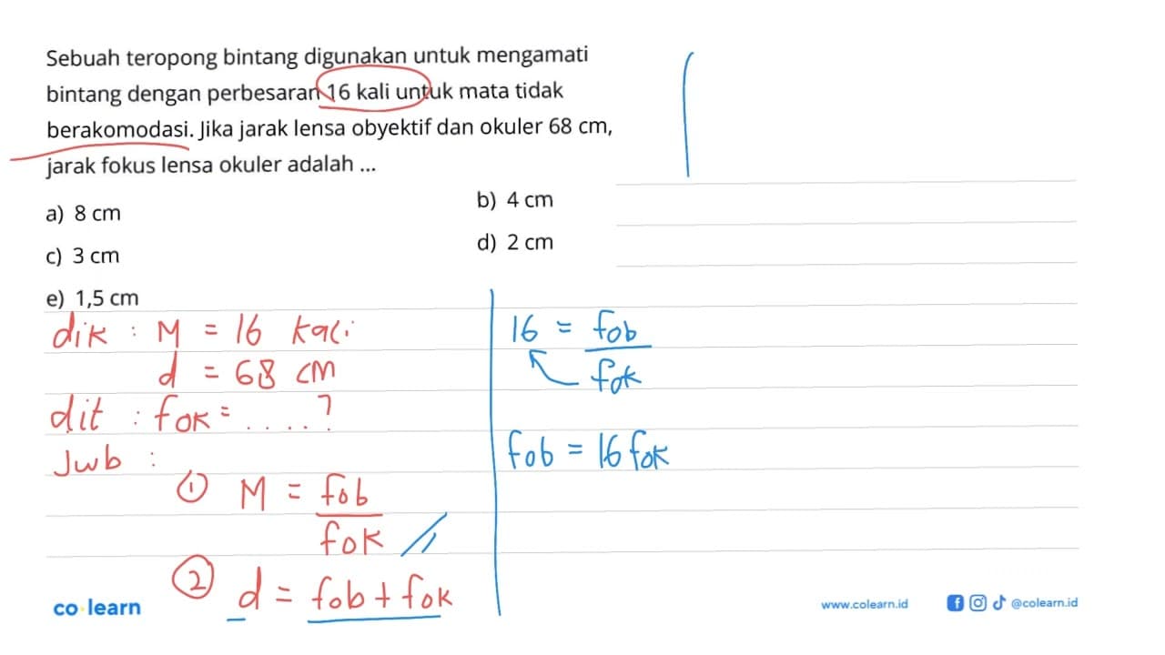 Sebuah teropong bintang digunakan untuk mengamati bintang