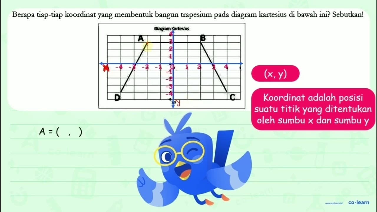 Berapa tiap-tiap koordinat yang membentuk bangun trapesium