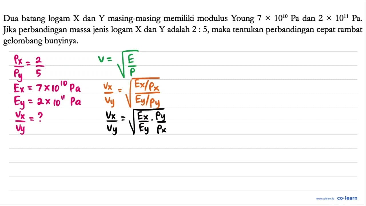 Dua batang logam X dan Y masing-masing memiliki modulus