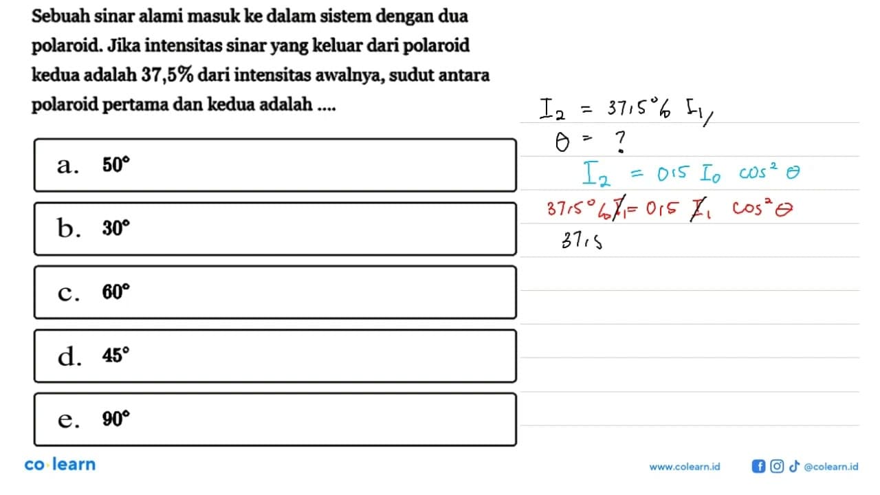 Sebuah sinar alami masuk ke dalam sistem dengan dua